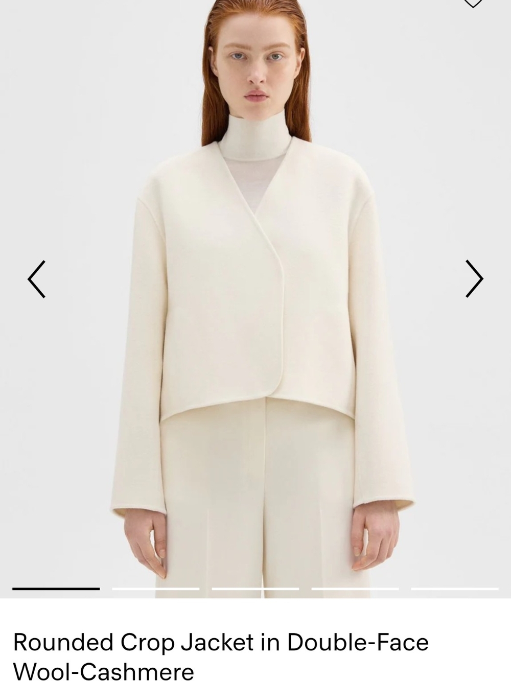 NWT with Defect Theory Wool Cashmere Cropped Jacket